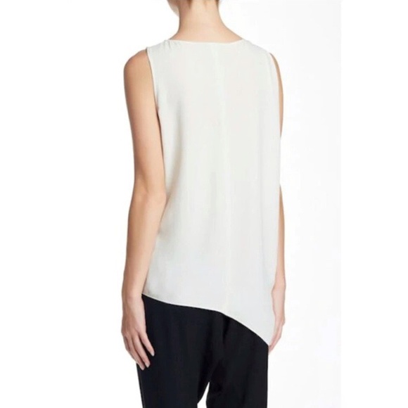 Eileen Fisher White U-Neck Asymmetrical Shell Tank Top Size Small NWT - Picture 2 of 7